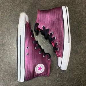 Converse Pink Metallic Texture Herringbone Brick